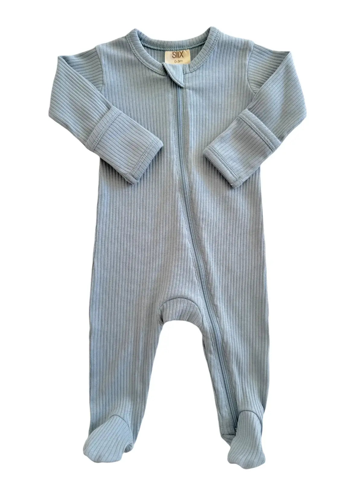 Organic Dusty Blue Zip Footie