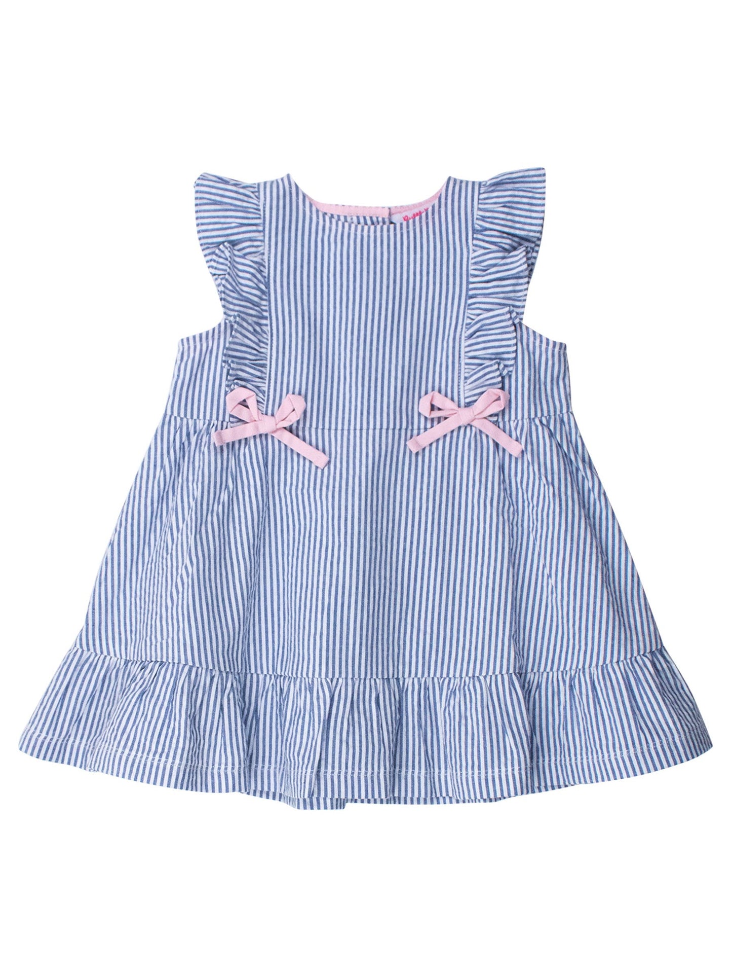 Blue Seersucker Pinafore Dress