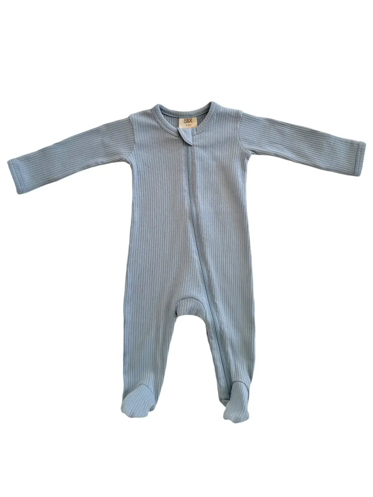 Organic Dusty Blue Zip Footie
