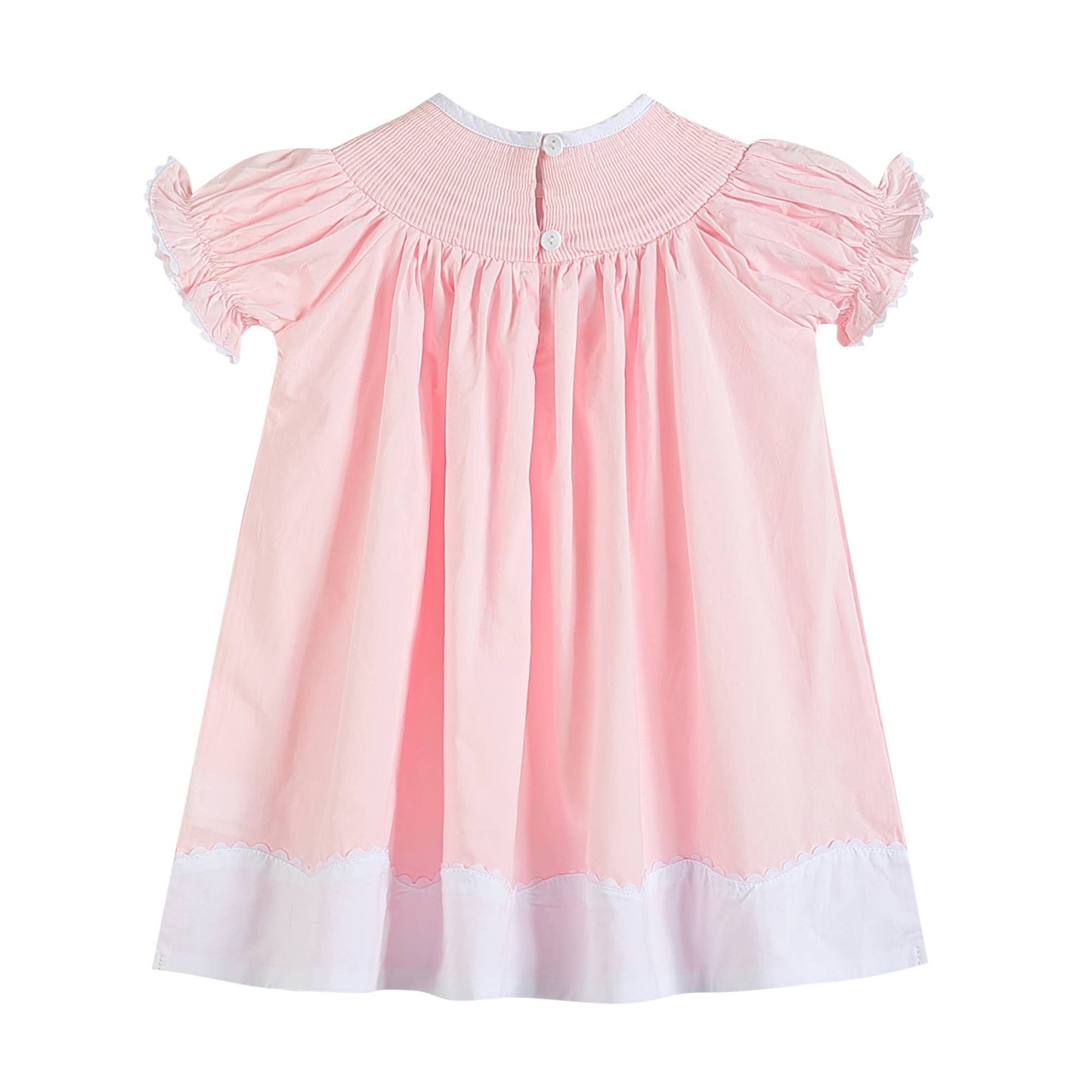 Pink Easter Bunny Smocked Bishop Dress