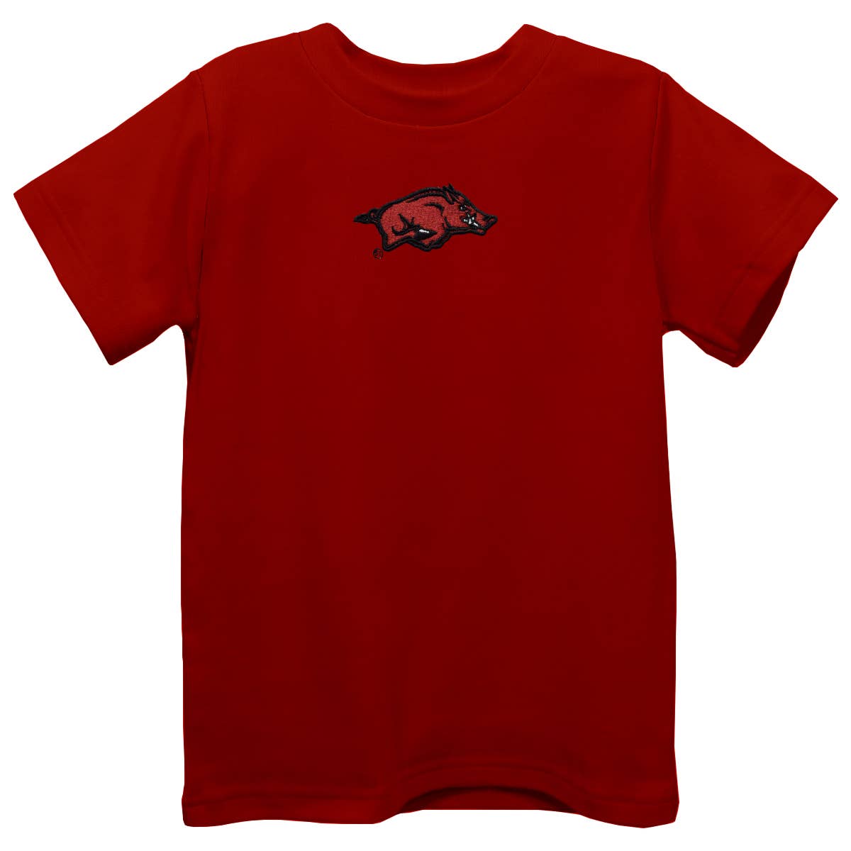 Arkansas Razorbacks Embroidered Red Short Sleeve Boy T-Shirt