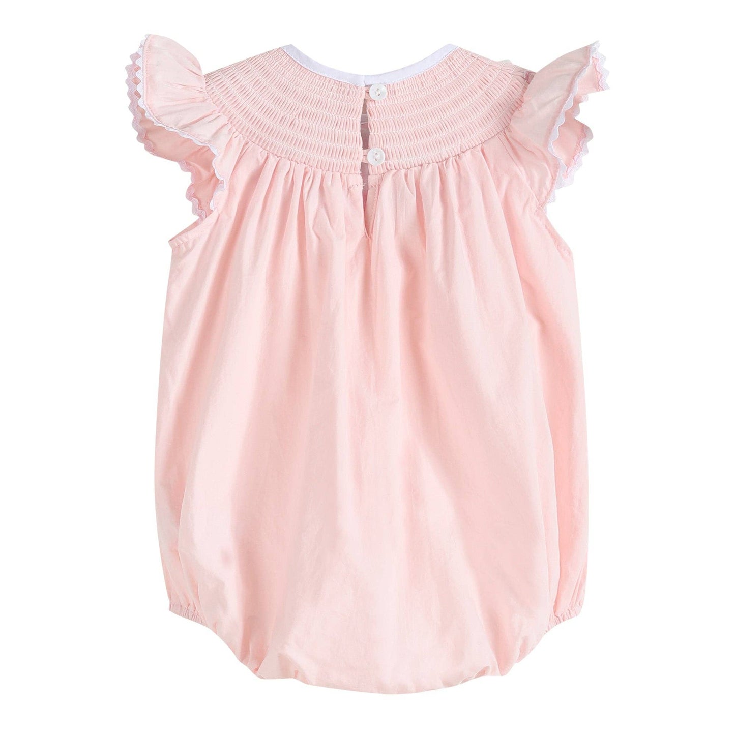 Pink Bunnies Smocked Flutter Romper