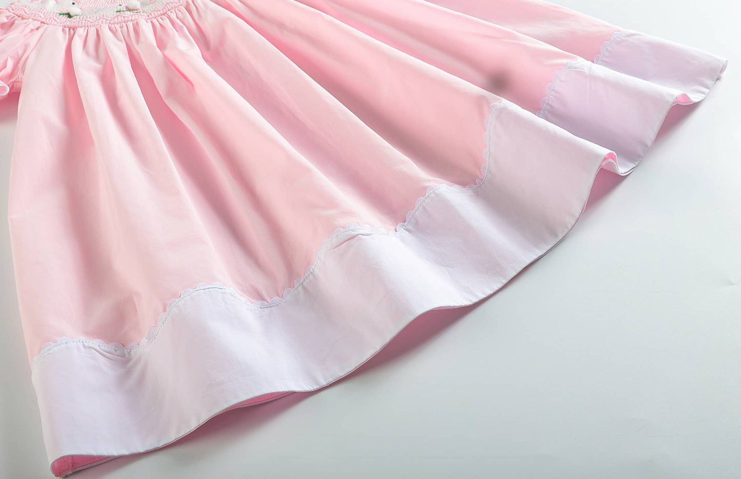 Pink Easter Bunny Smocked Bishop Dress