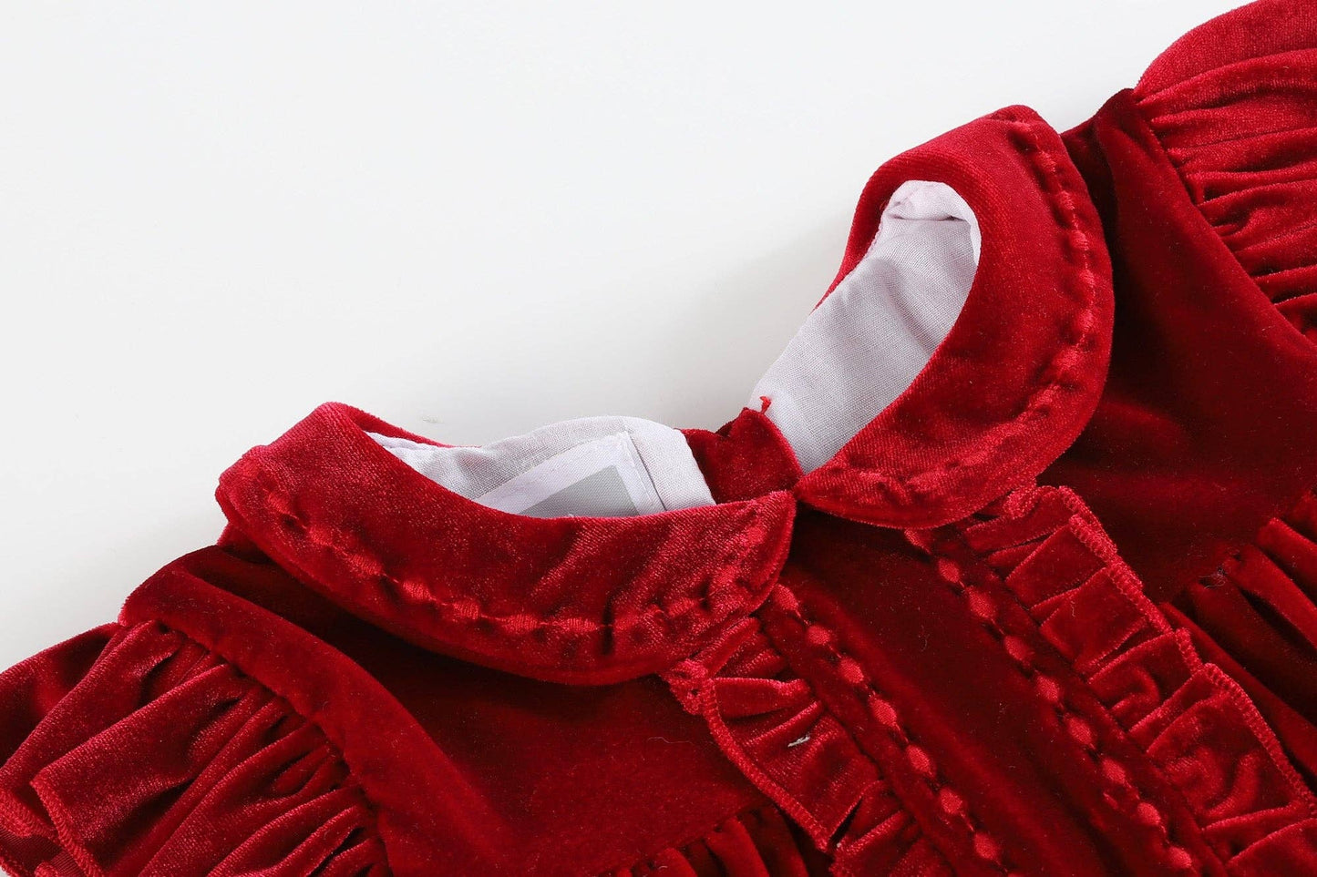 Red Velour Ruffle Dress