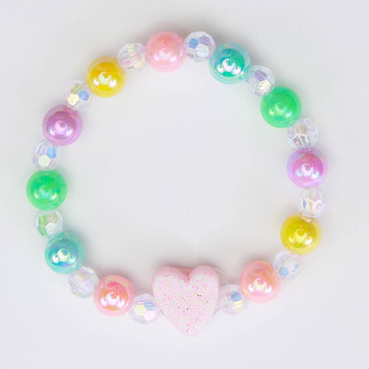 Pastel Beaded Heart Bracelet