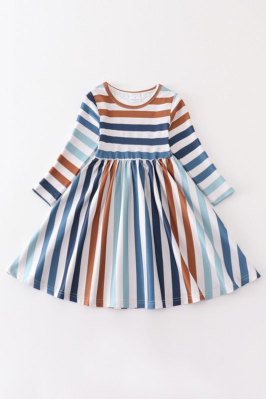 Long-Sleeve Striped Dress