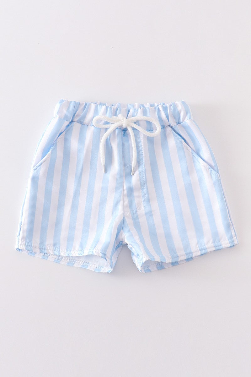 Blue Stripe Swim Trunks