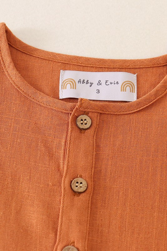 Chesnut Button Up Linen Top