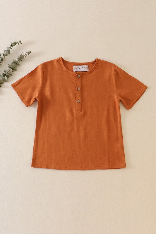 Chesnut Button Up Linen Top