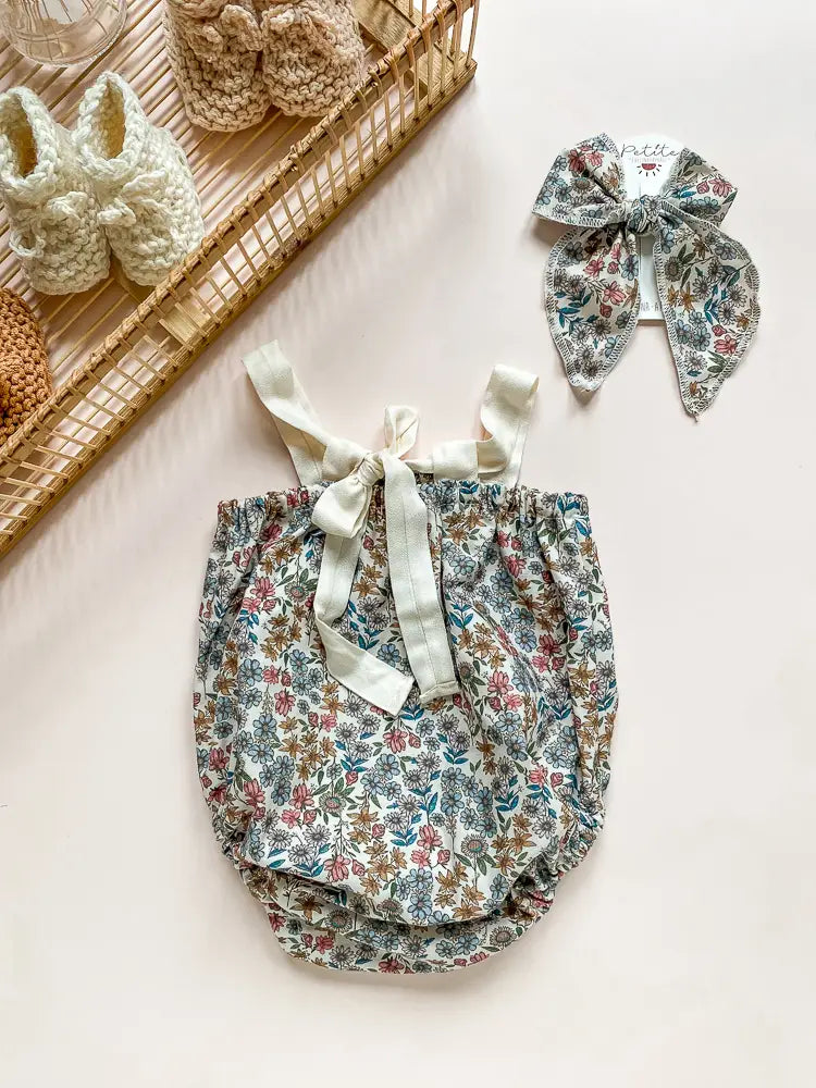 Girly Romper Blue Flower