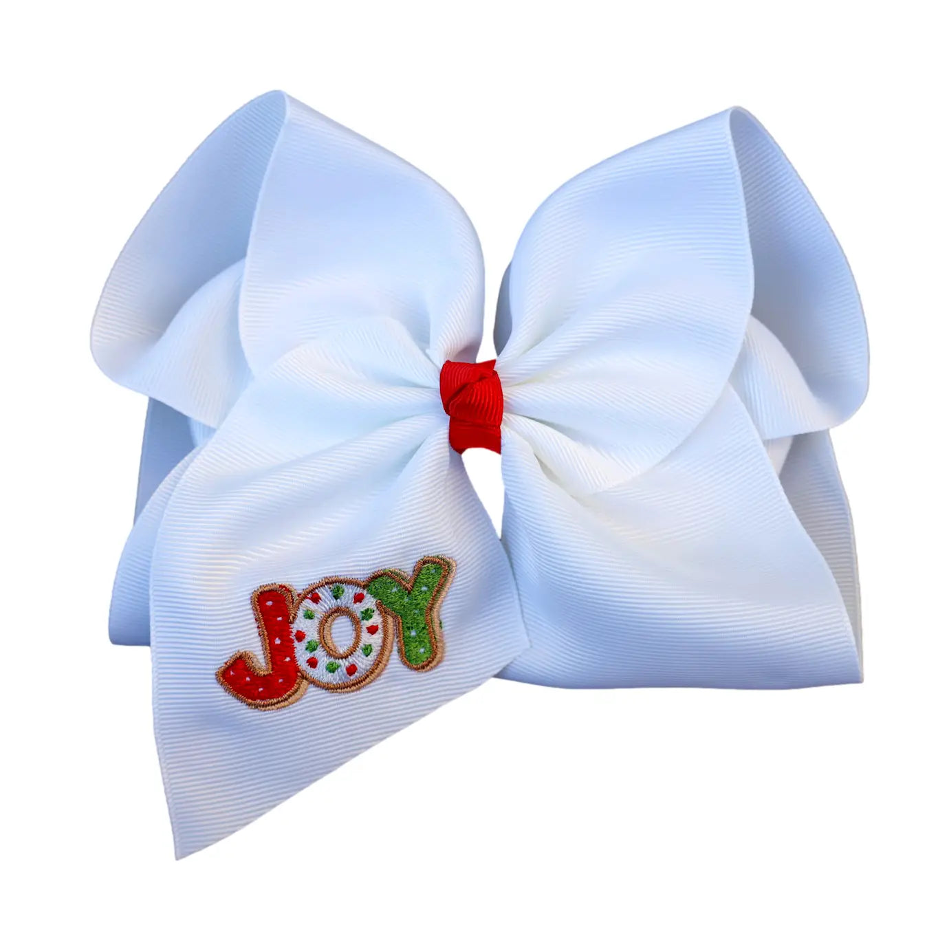 Christmas Embroidered Hair Bow