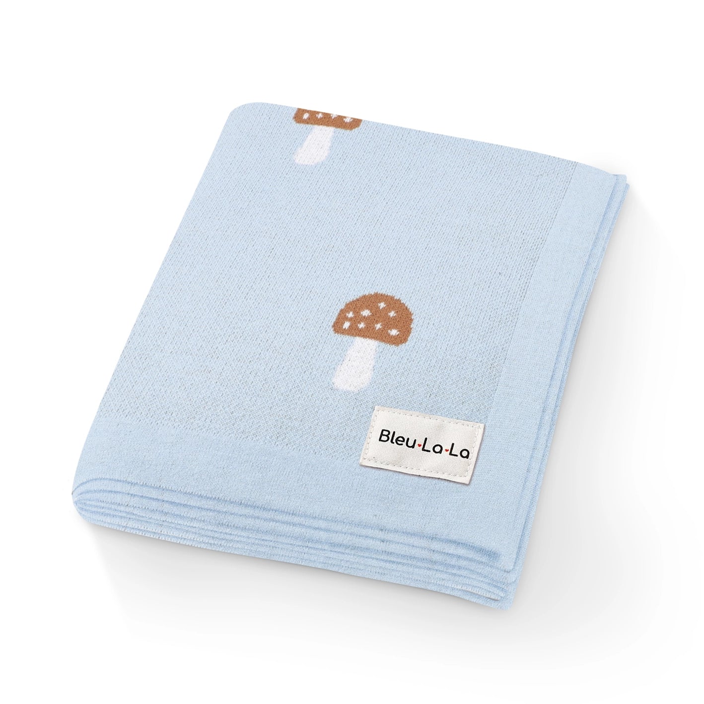 100% Luxury Cotton Swaddle Blanket - Mushroom - Pink and Blue