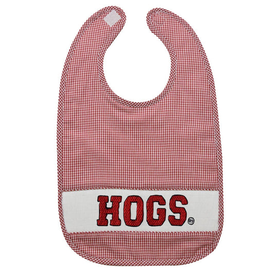 Arkansas Razorbacks Red Gingham Bib