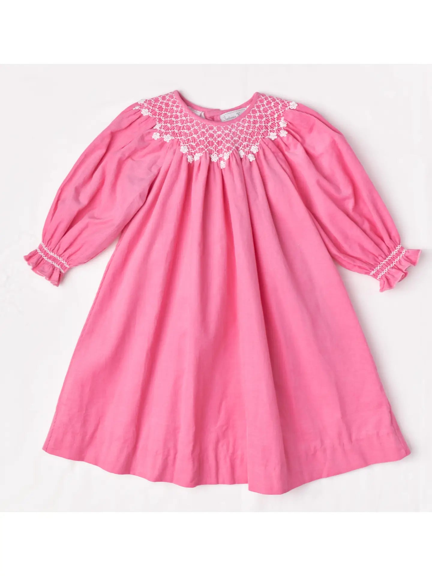 Pink Cordurory Smocked Dress