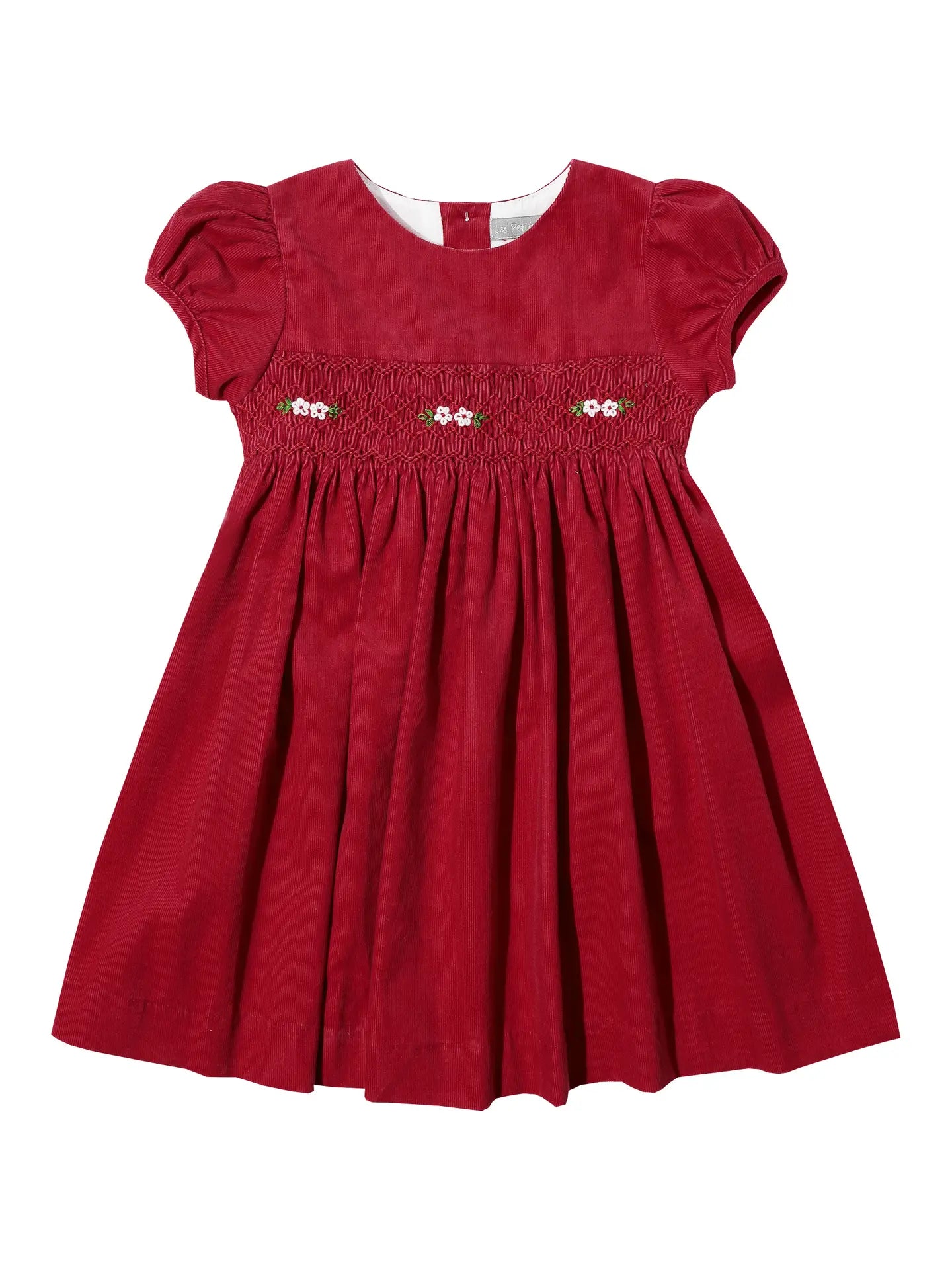 Red Cordurory Smocked Dress