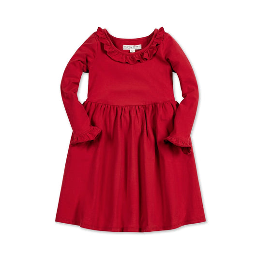 Ruffle Trim Knit Dress