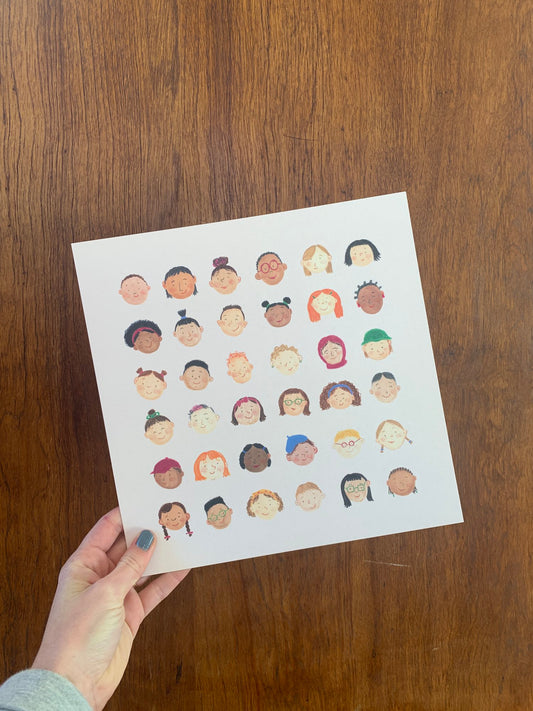 Little Faces Print