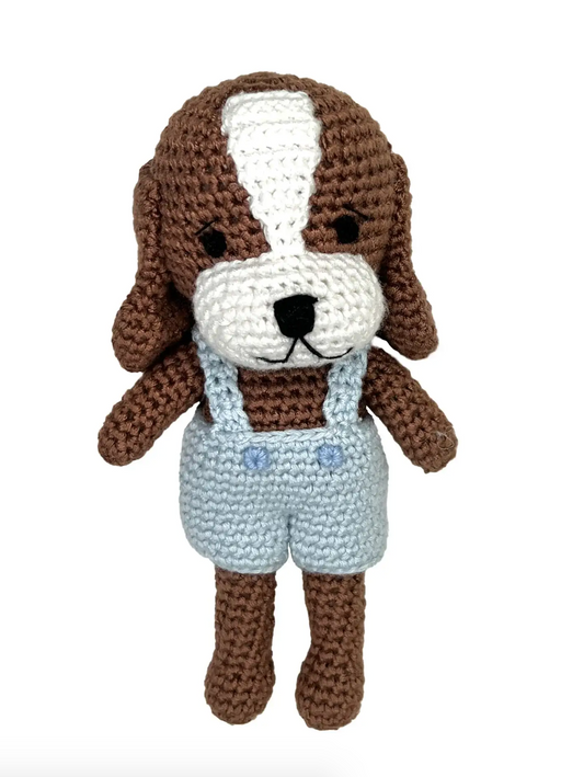 Dog Bamboo Crochet Rattle