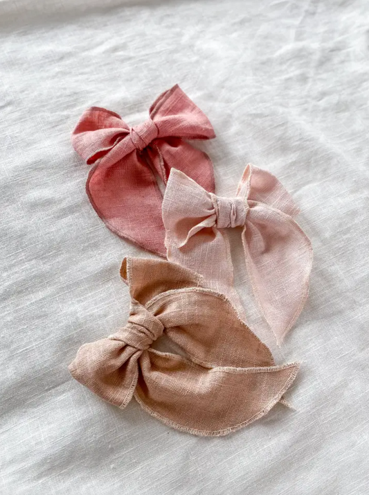 Linen Hair Bow