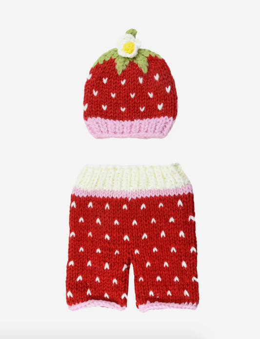 Addie Strawberry Hat & Pant Set