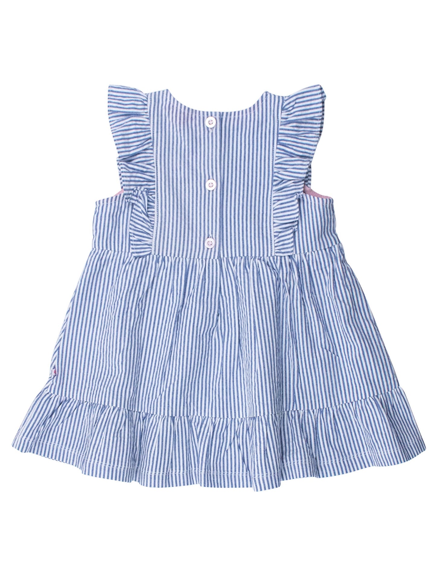 Blue Seersucker Pinafore Dress