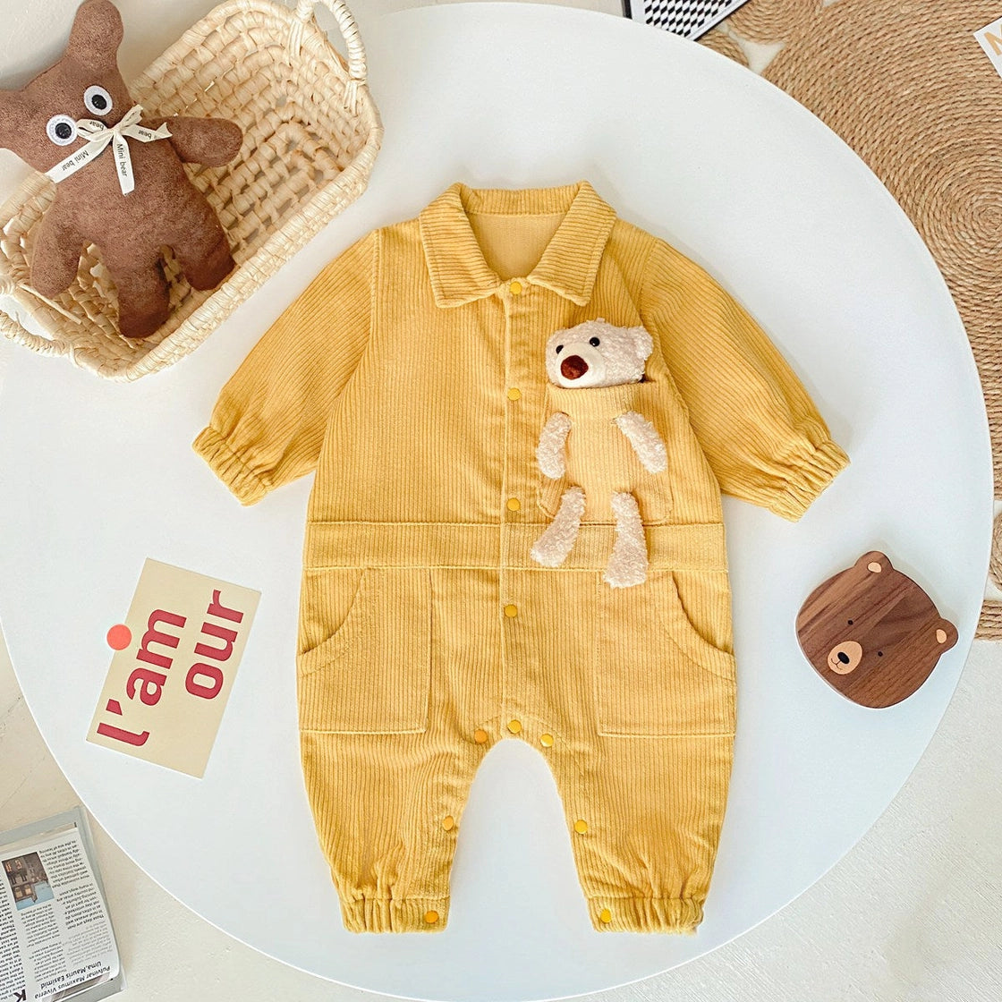 Corduroy Bear Lovey Onesie