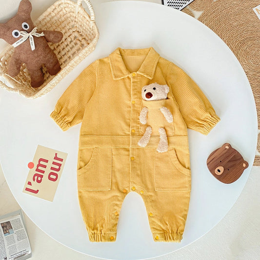 Corduroy Bear Lovey Onesie