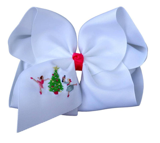 Nutcracker Embroidered Hair Bow