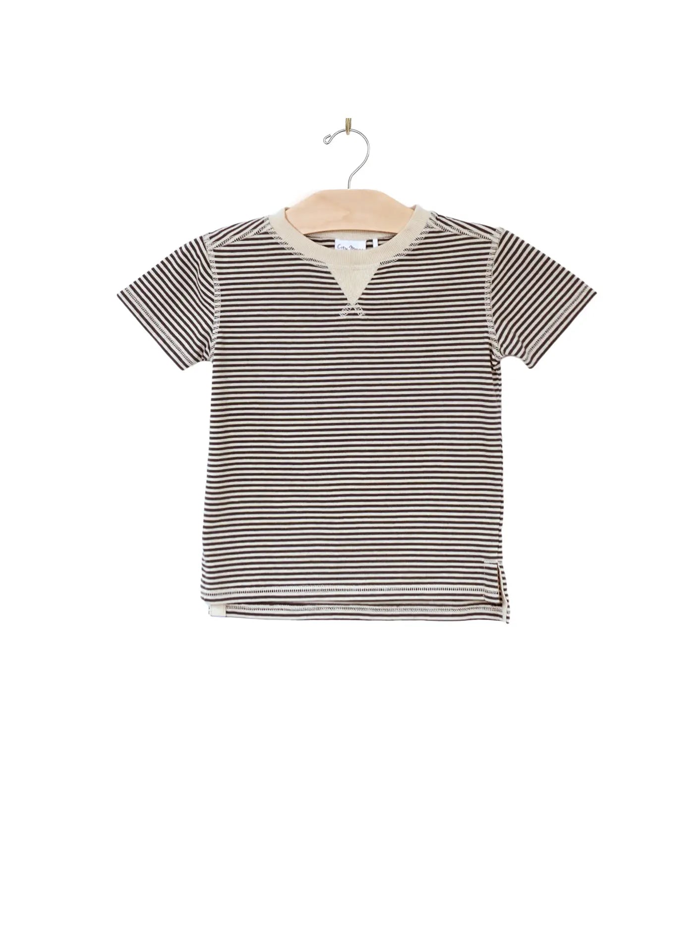 Whistle Patch Tee- Charcoal Stripes